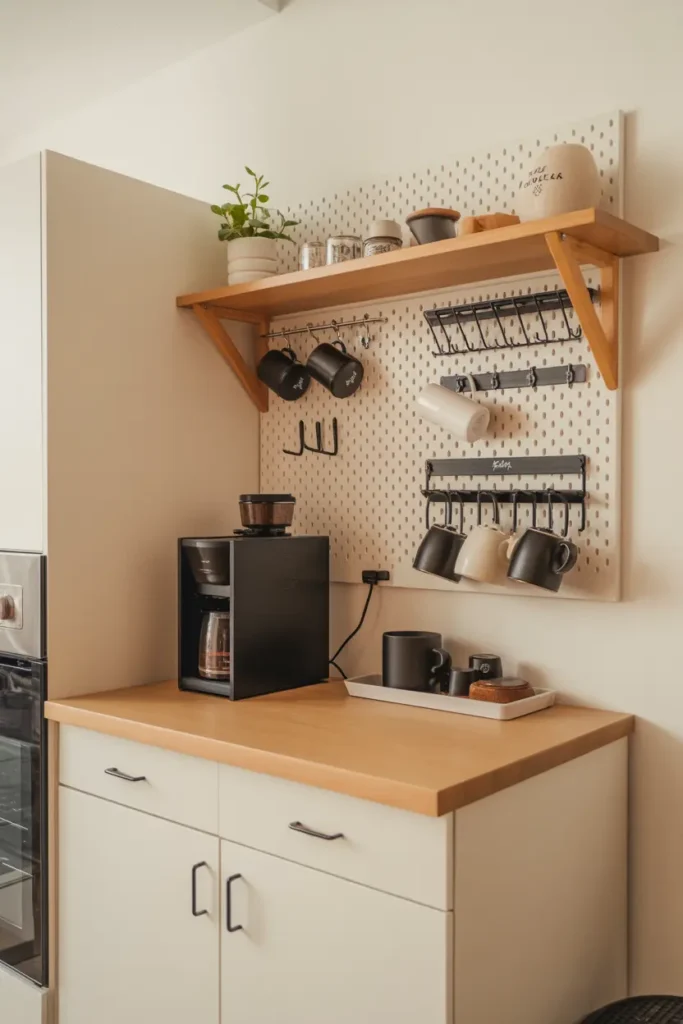 4. Compact Coffee Bar Setup for Small Kitchen Counters