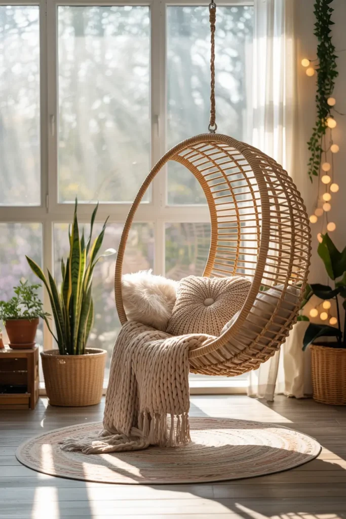 4. Hanging Chair or Hammock Nook for Relaxed Vibes