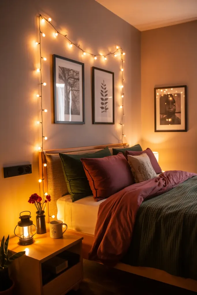 4. Incorporate String Lights or Fairy Lights for Cozy Ambiance