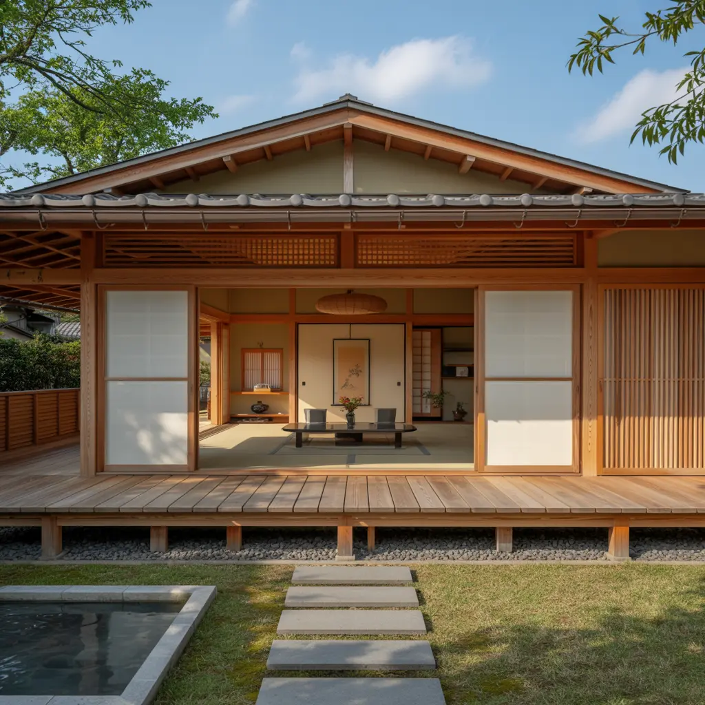 4. Japanese House with Engawa Wooden Veranda