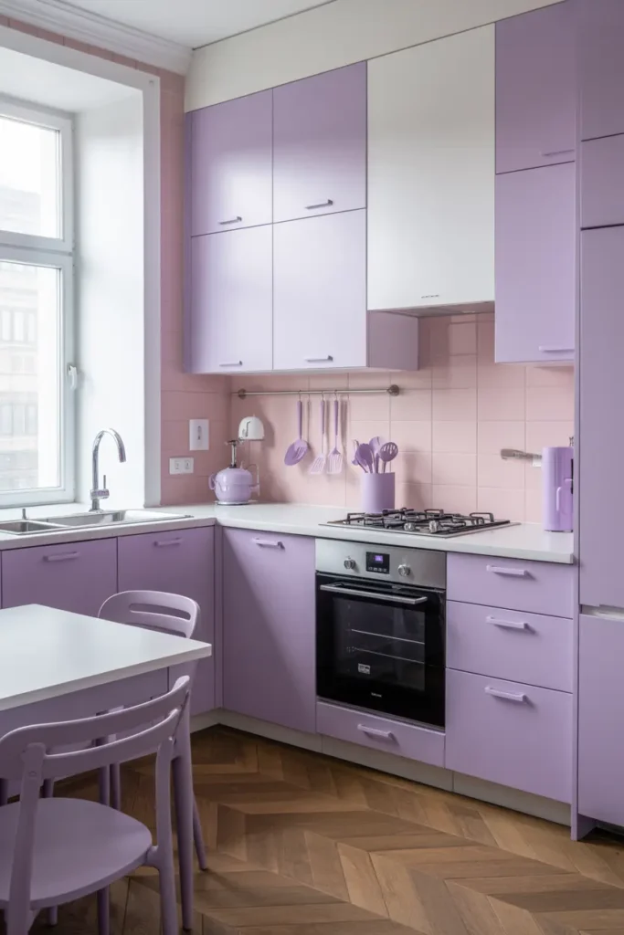 4. Lavender and White Kitchen Decor