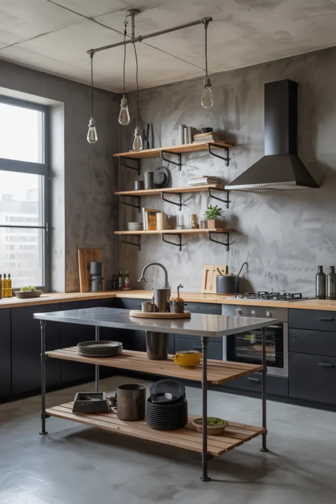 5. Concrete Effect Gray Walls for an Industrial Style