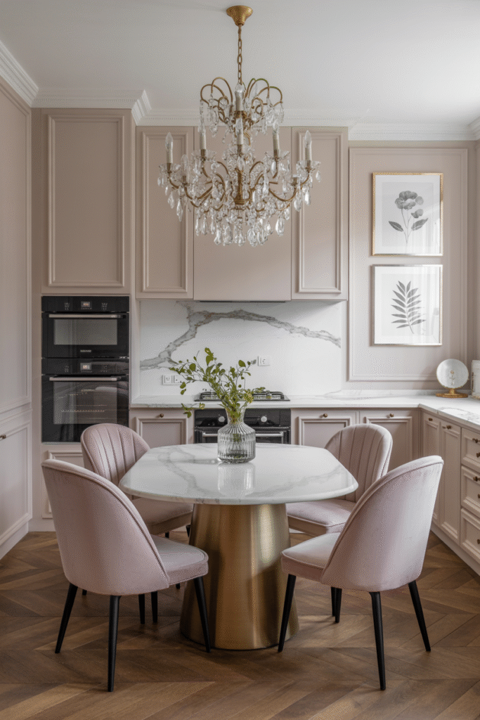 5. White Marble Top Table for a Luxurious Look