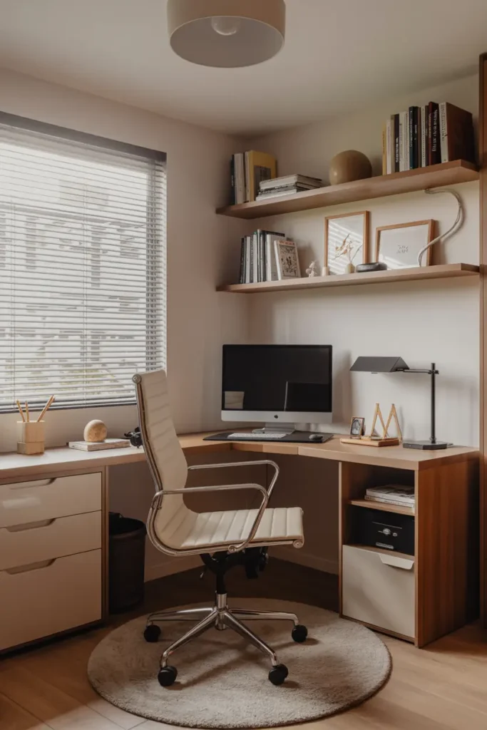 6. Corner Desk Layout for Maximum Space Efficiency