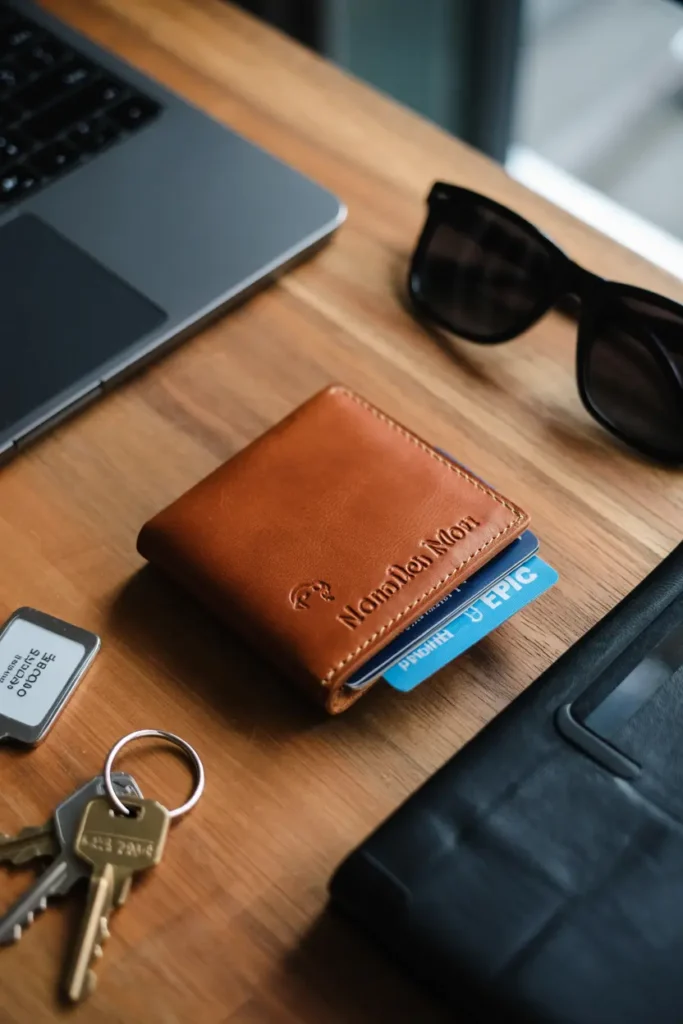 6. Minimalist Leather Wallet with RFID Protection