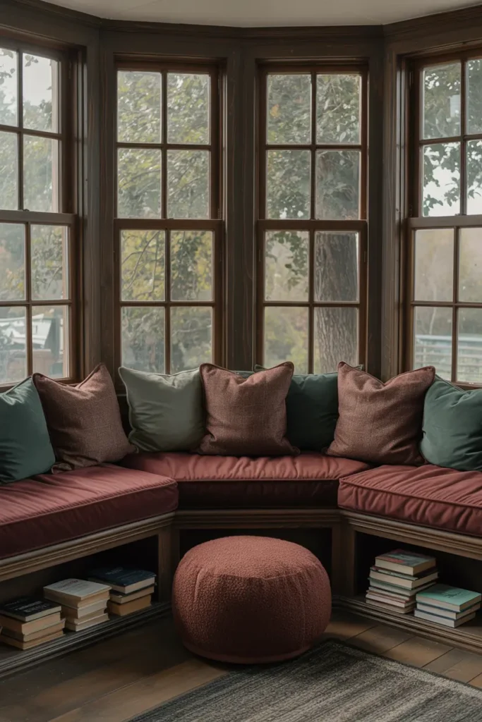 6. Reading Nook with Built In Bench and Cushions