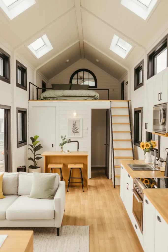 6. Tiny House with Loft Bedroom for Space Efficiency