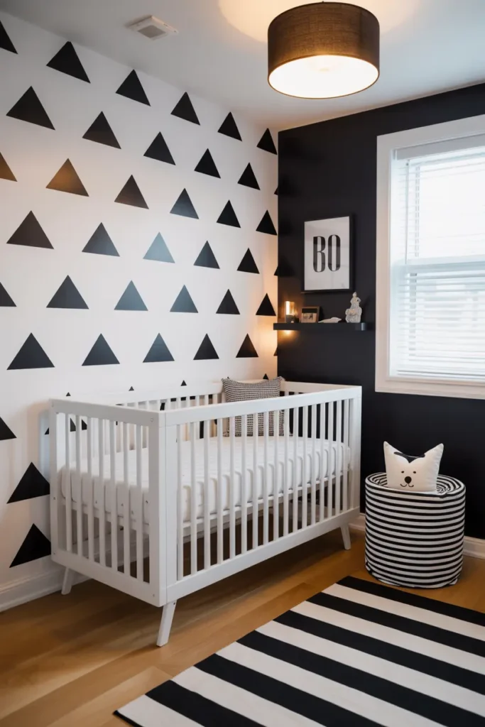 7. Black and White Nursery for a Modern Look