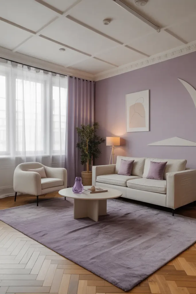 7. Lavender Rugs for Minimalist Interiors