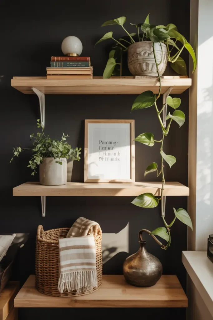 7. Use Floating Shelves for Stylish and Cheap Storage