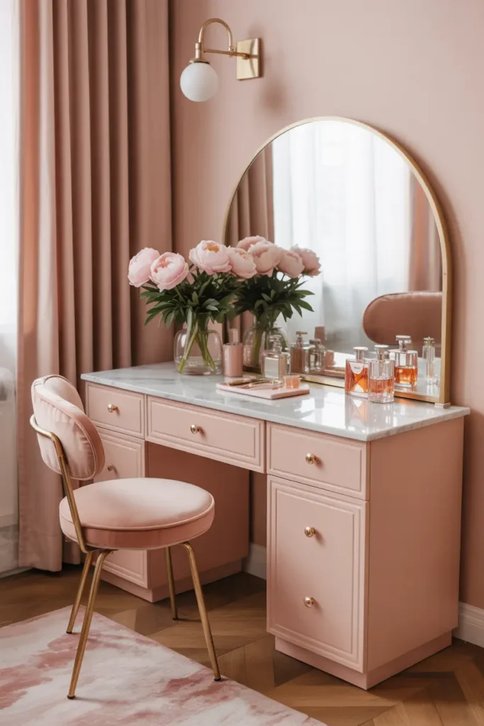 8. Blush Pink and Peach Hues for Feminine Touch