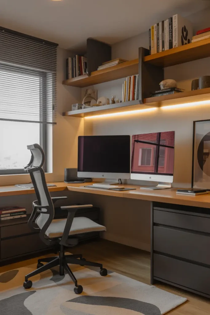 8. Dual Monitor Home Office for Productivity
