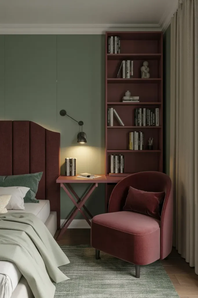 8. Small Bedroom Reading Nook with Compact Furniture