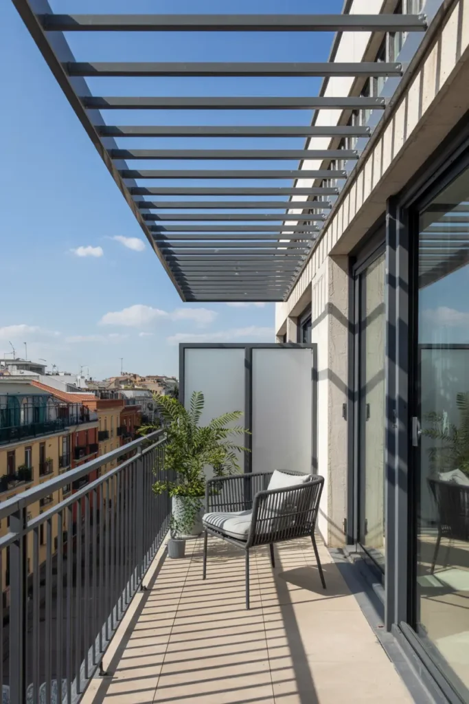 9. Adjustable Louvered Panels for Balcony Shade