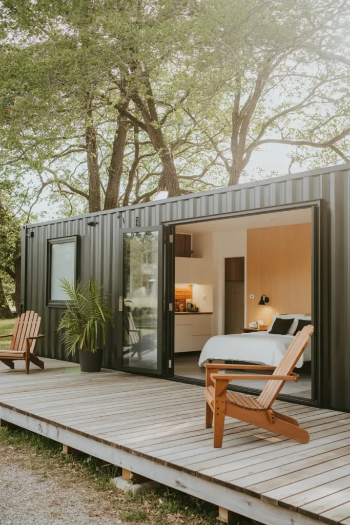 9. Container Tiny House with Industrial Look