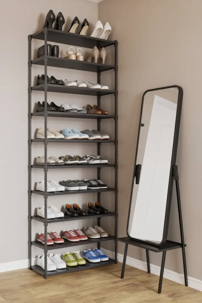9. Narrow Vertical Shoe Tower