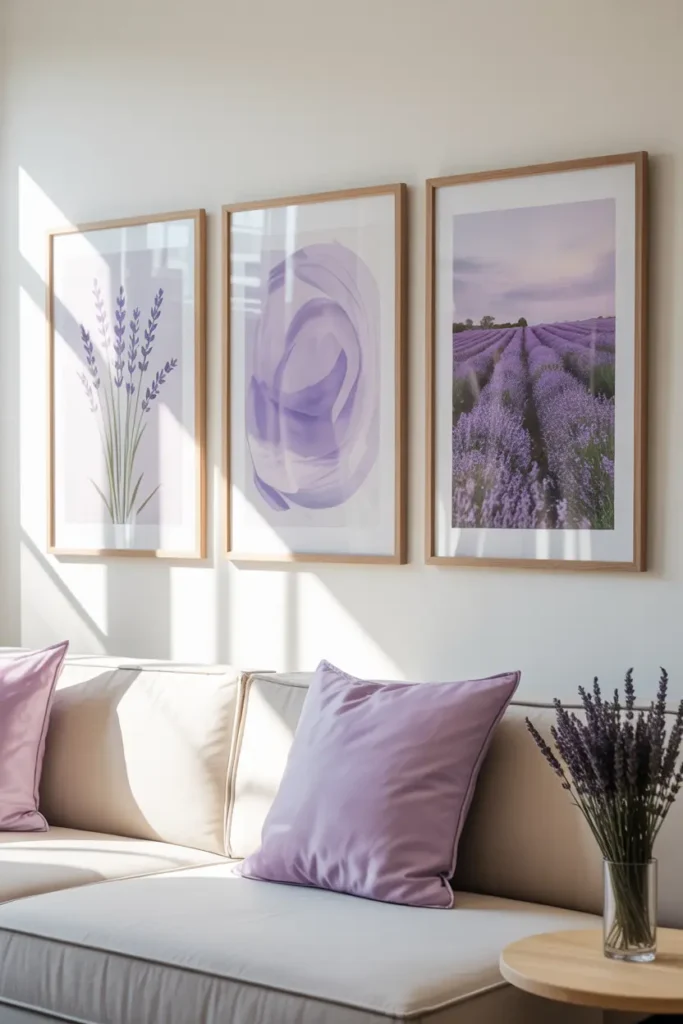 9. Pastel Lavender Wall Art Prints