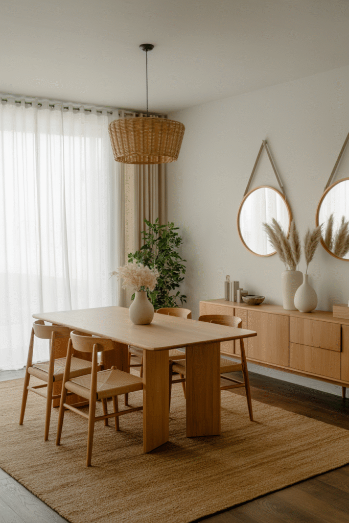 10. A Minimalist Dining Space with Natural Warmth