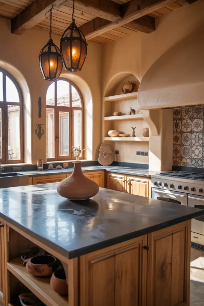 11. Mediterranean Kitchen with Black Soapstone Counters