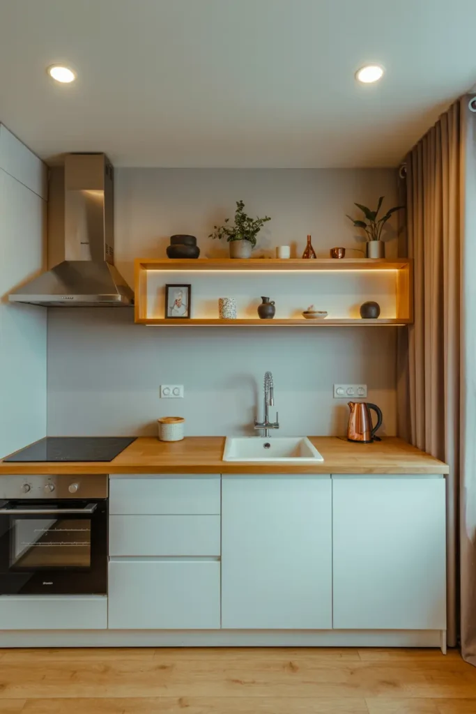 11. Mini Kitchen with Slim Appliances for Efficiency