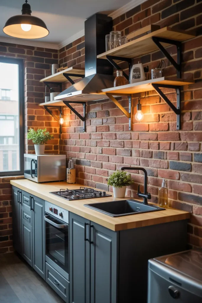 12. Industrial Mini Kitchen Ideas for Tiny Homes