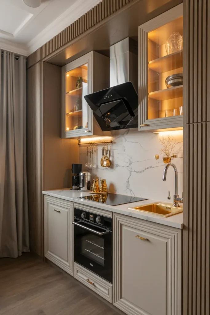 15. Luxury Mini Kitchen Design for Small Spaces