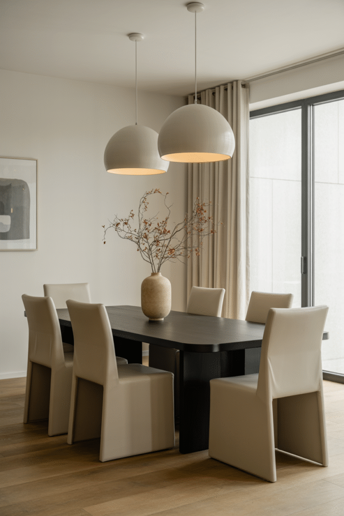 16. A Sophisticated Dining Space with Modern Warmth
