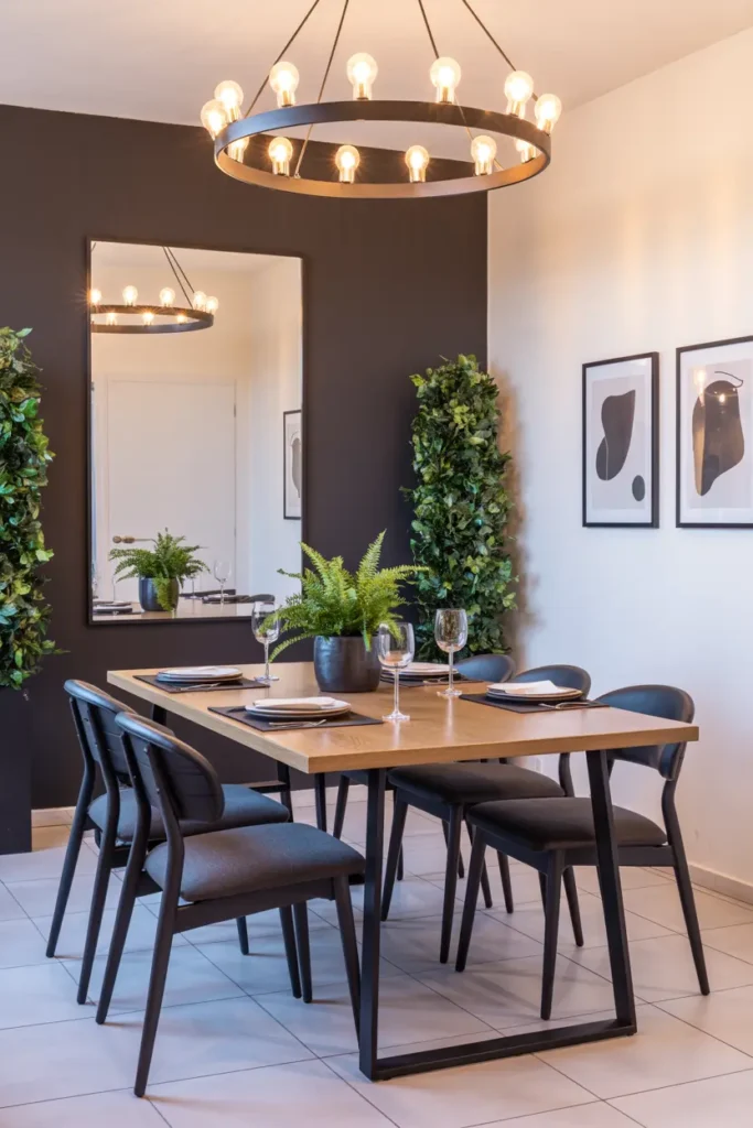 19. Elegant Dining Space with Luxe Finishes