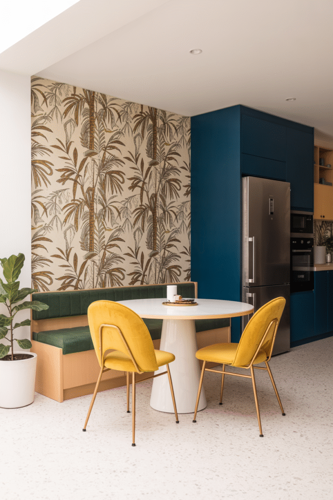 20. A Vibrant Kitchen Dining Space with Exotic Flair