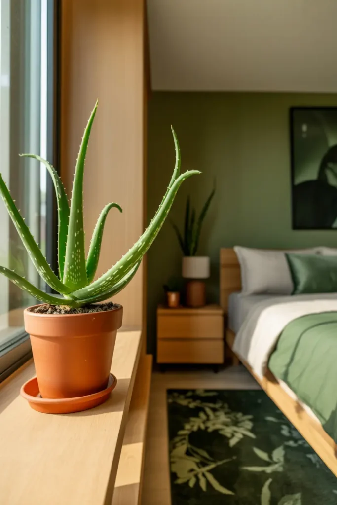 3. Aloe Vera Plant for a Functional Bedroom Decor