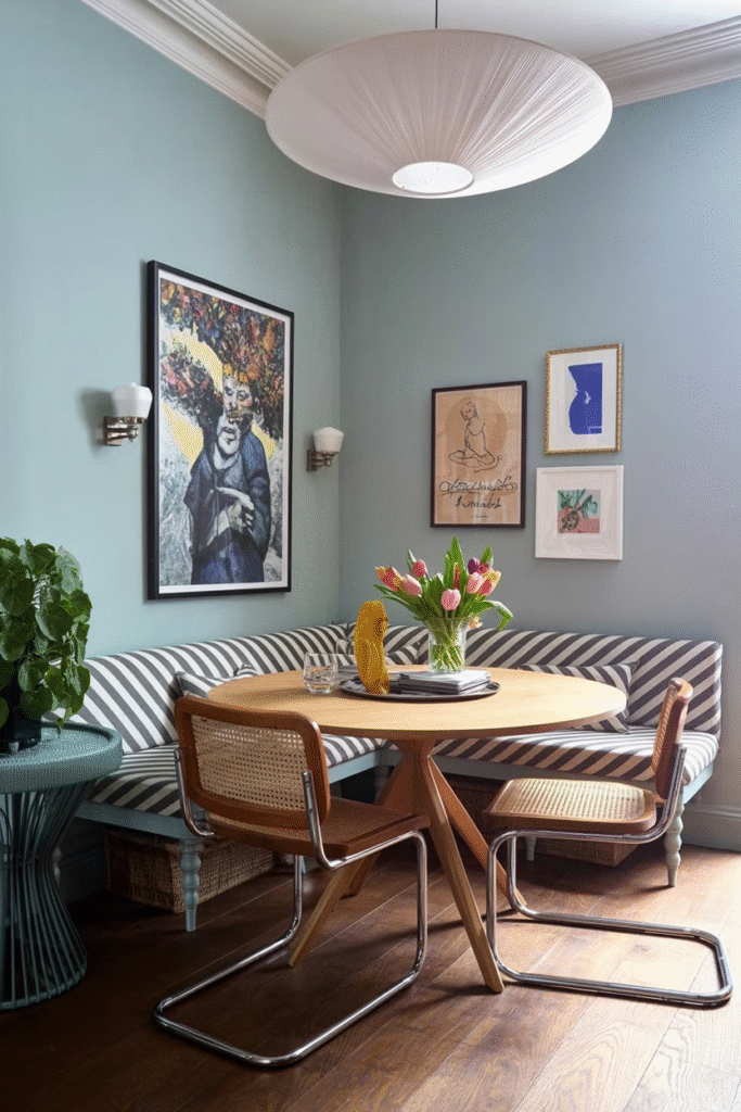 4. A Cozy Dining Nook with Artistic Flair