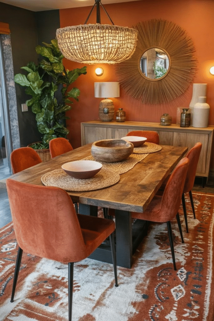 5. A Cozy Dining Room with Earthy Elegance