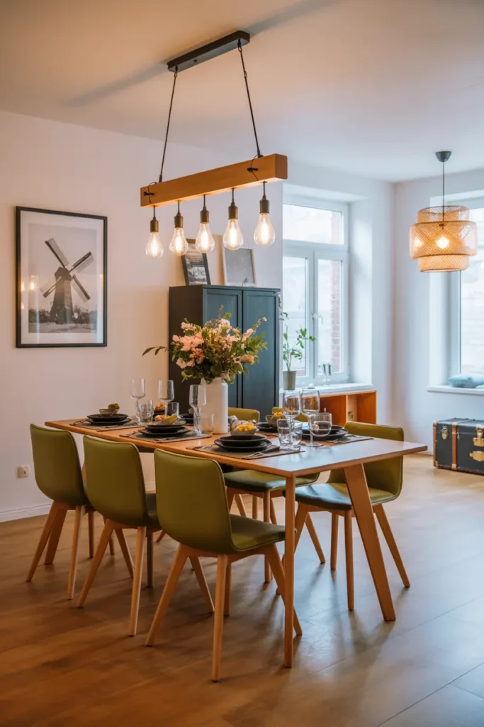 6. Fresh Green Kitchen with Cozy Modern Vibes