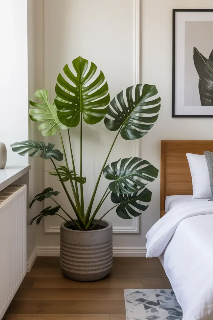 6. Monstera Deliciosa as a Statement Bedroom Plant