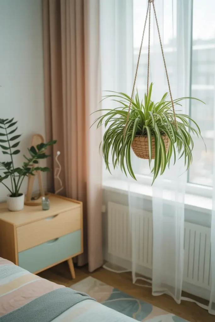 7. Spider Plant for Bedroom Air Purification
