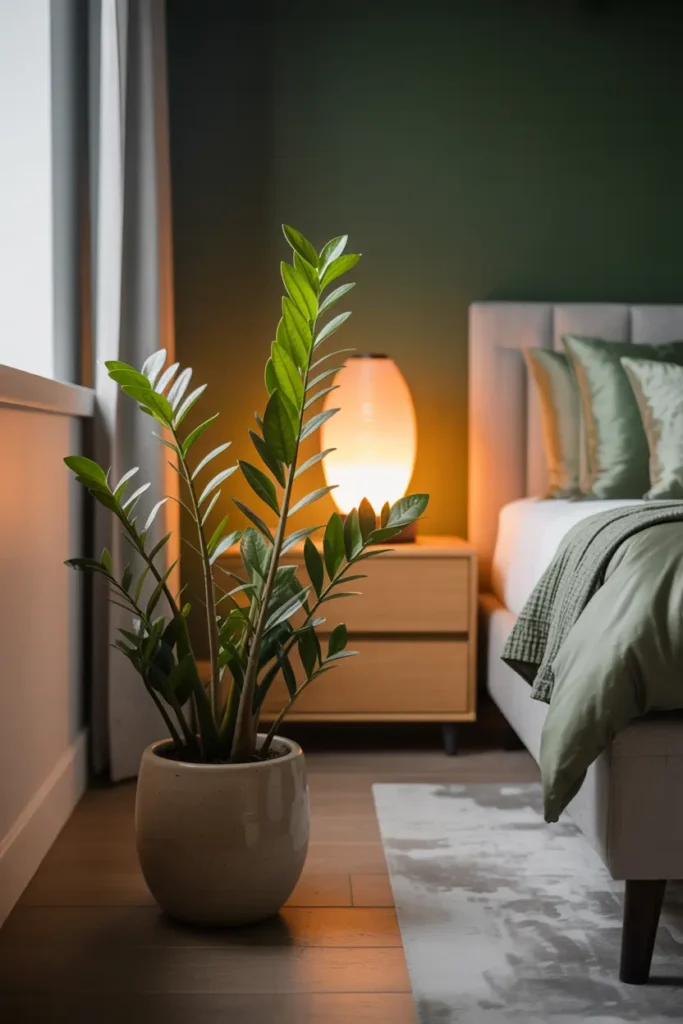8. ZZ Plant for Dark Corner Bedroom Spaces