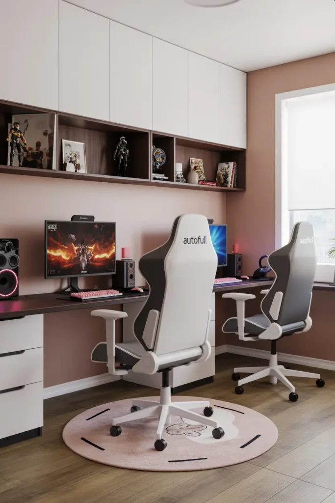 1. Serene Green Home Office with Plants and View