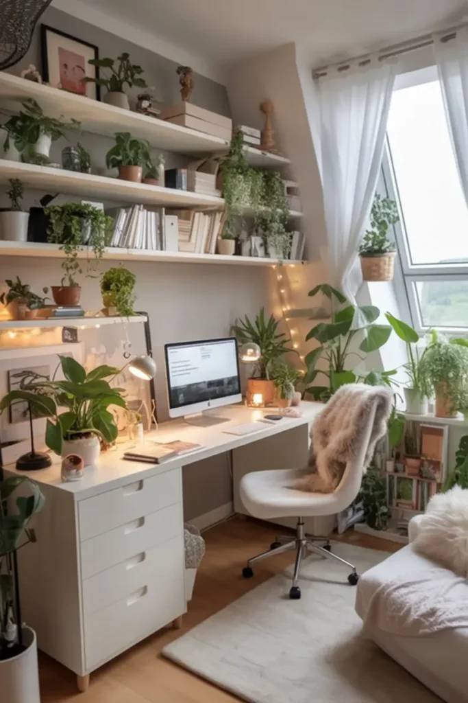 11. Verdant Bohemian Home Office