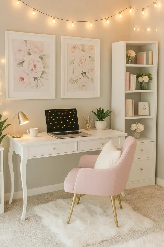 12. Enchanting Floral Home Office