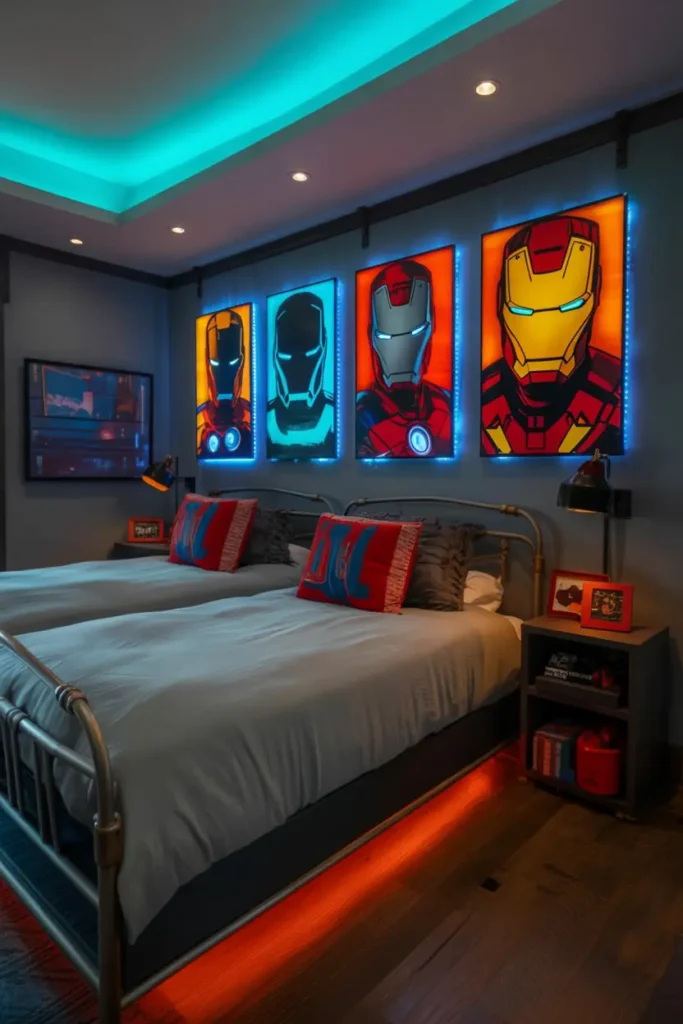 25 Magical Kids Bedroom Ideas for Fun and Cozy Spaces 31 12. Iron Man Armor Bedroom