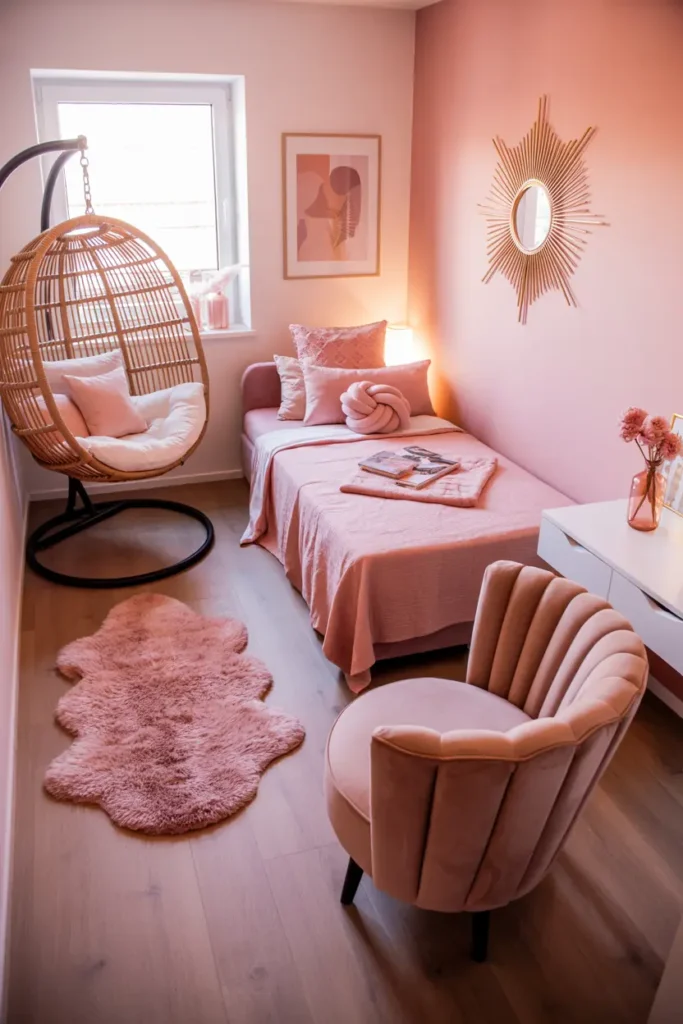 13. Blush Pink Cozy Bedroom