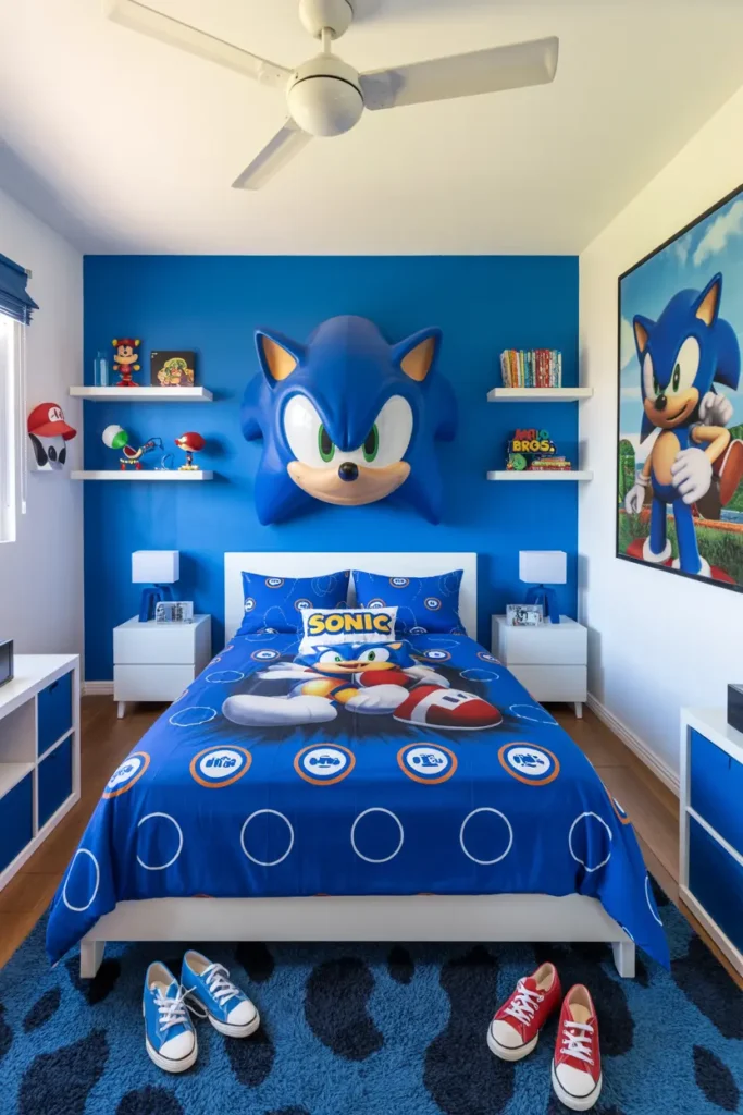 25 Magical Kids Bedroom Ideas for Fun and Cozy Spaces 33 13. Sonic Speed Bedroom