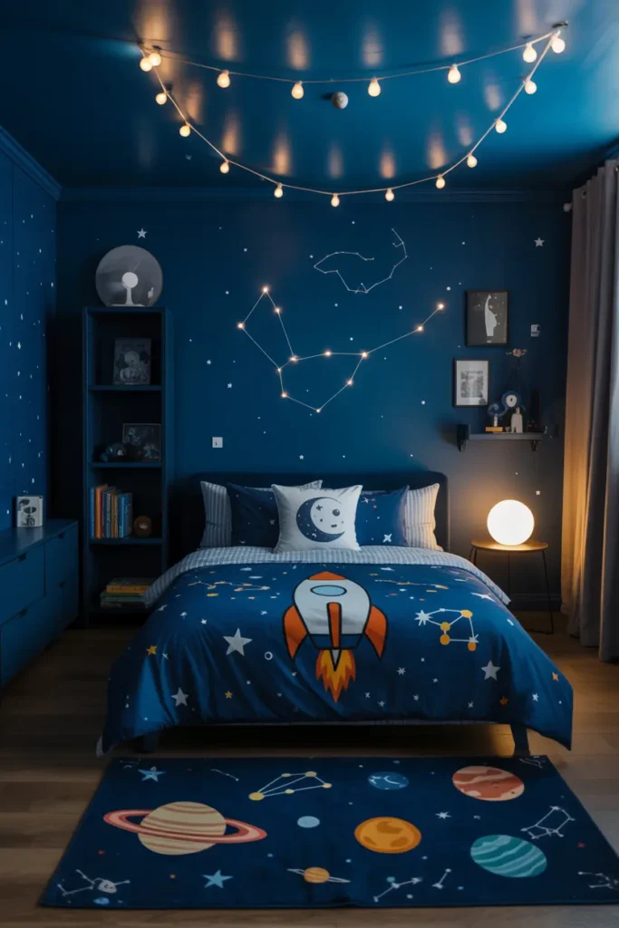 14. Cosmic Rocket Bed with Star Lights