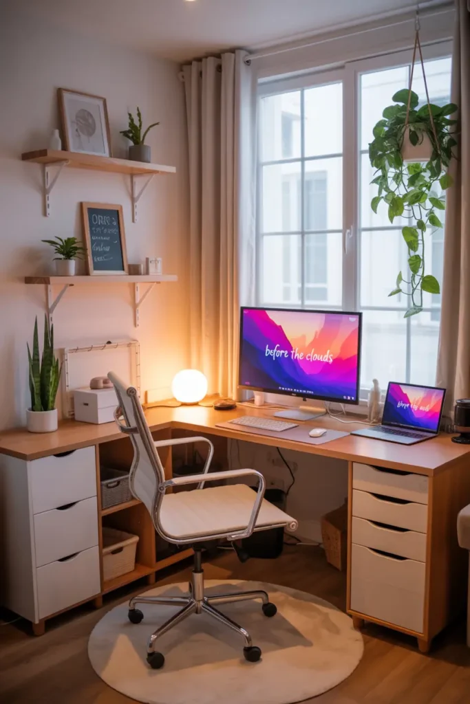14. Cozy Plant Filled Desk Corner