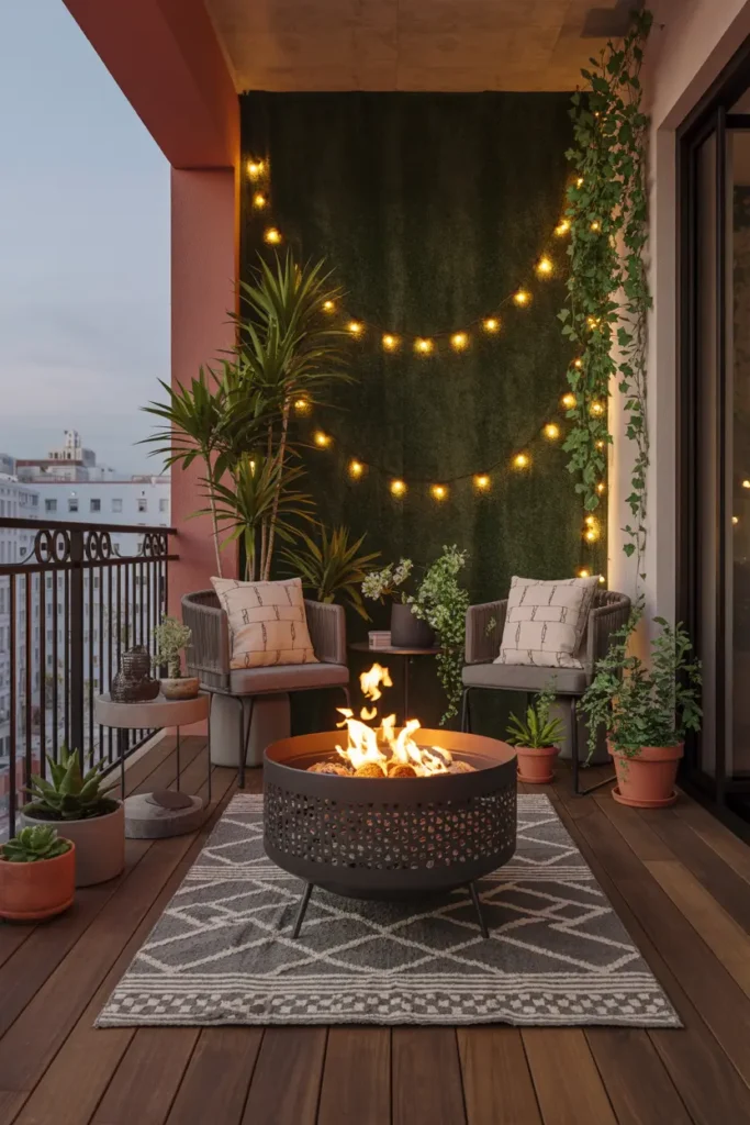 15. Fire Pit Garden Glow