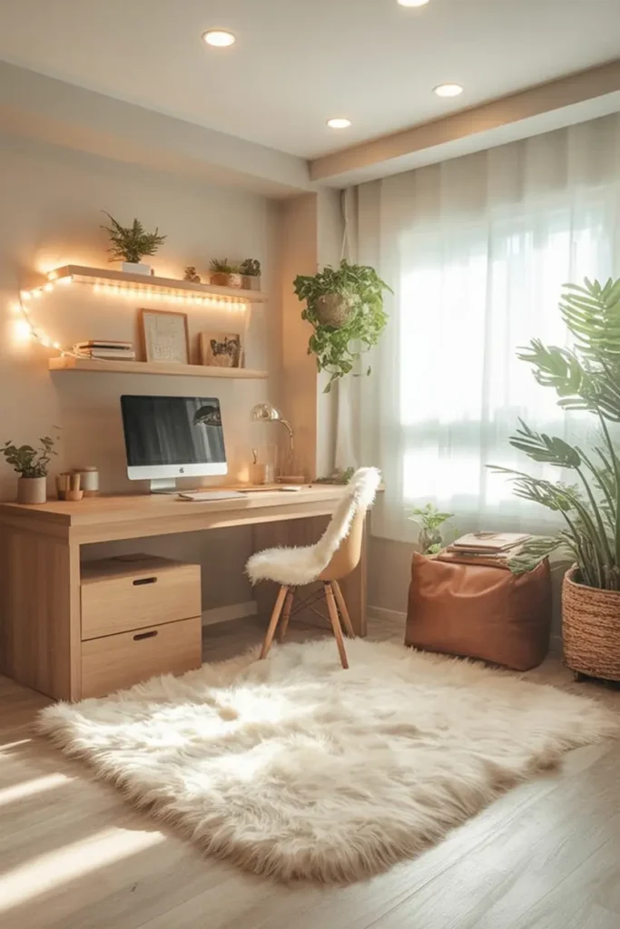 15. Serene Plant Laden Home Office