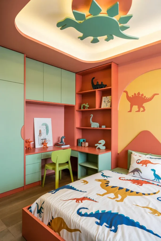 16. Dinosaur Themed Kids Bedroom