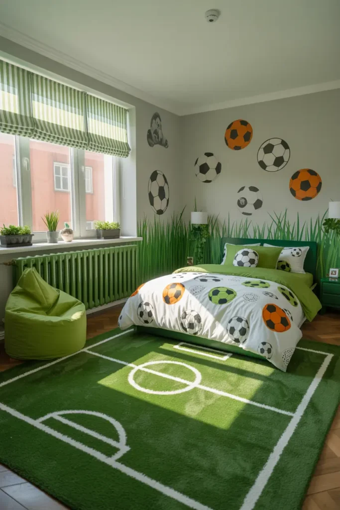 25 Magical Kids Bedroom Ideas for Fun and Cozy Spaces 39 16. Soccer Field Bedroom