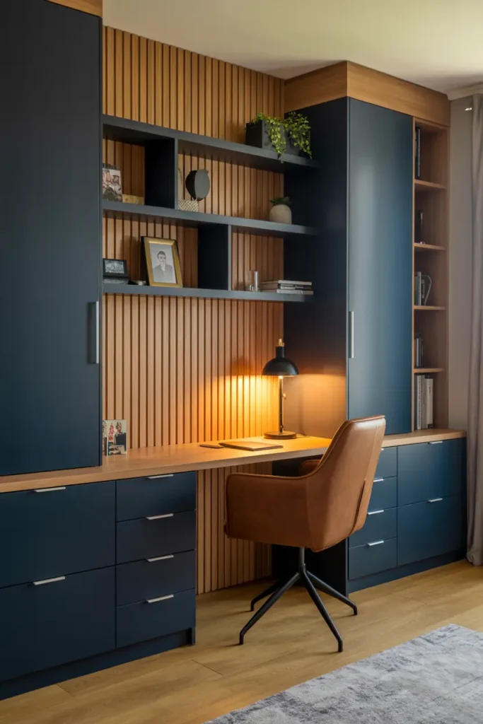 17. Bright Scandinavian Home Office with Wooden Desk