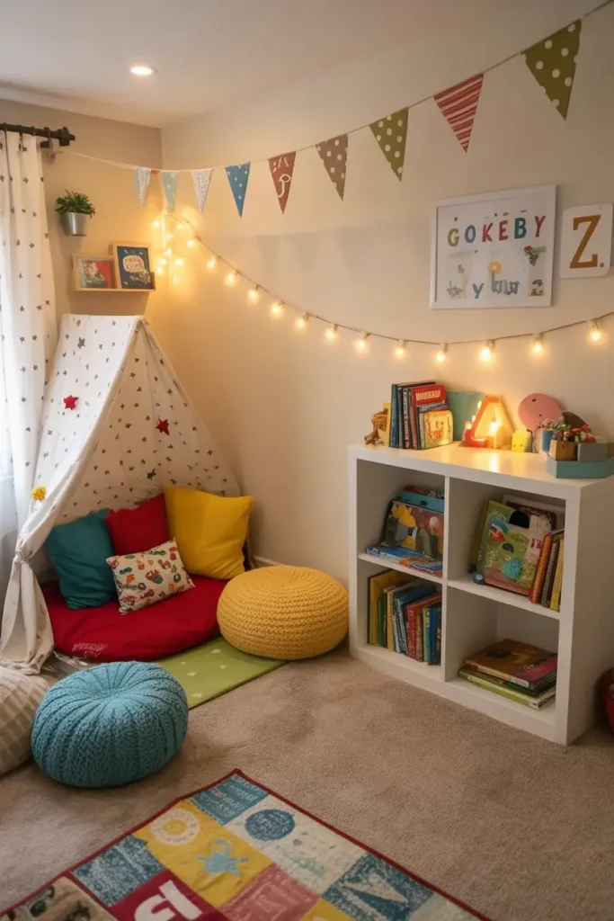 17. Cozy Reading Nook with Teepee